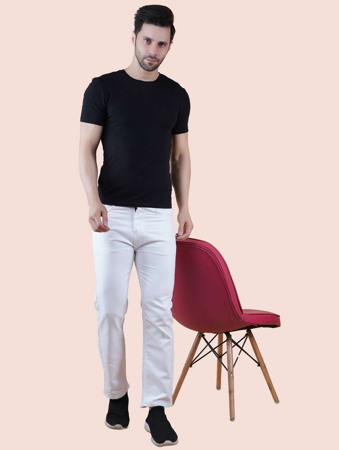 men white solid mid rise straight fit jeans - 22012217 -  Standard Image - 2