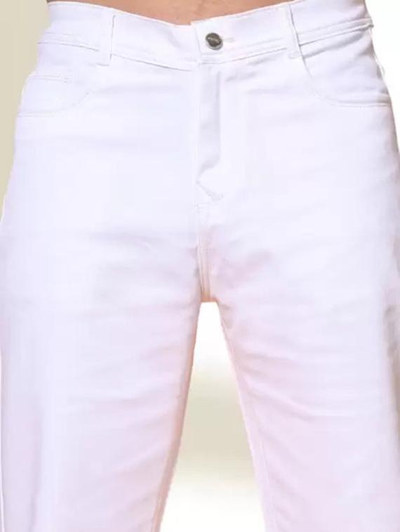 men white solid mid rise relaxed fit jeans - 22012228 - Standard Image - 2