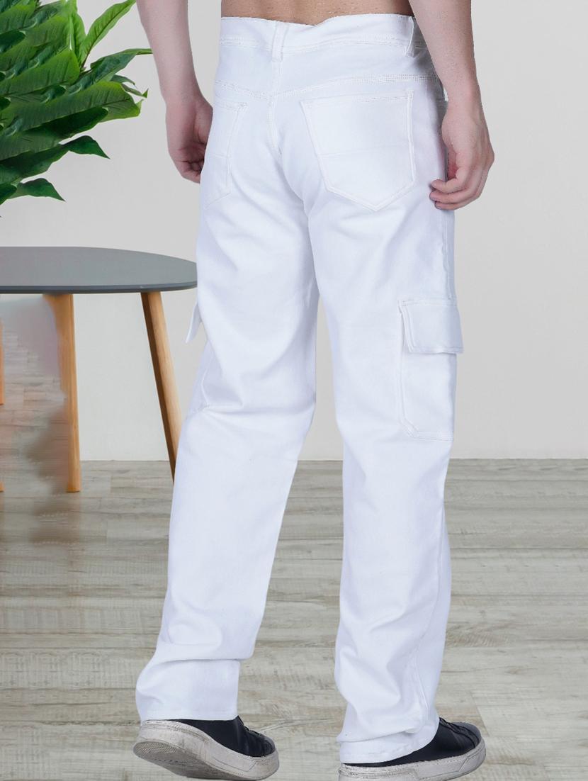 men white solid mid rise relaxed fit jeans - 22012234 - Standard Image - 2