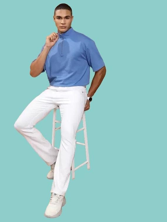 men white solid mid rise relaxed fit jeans - 22012240 - Standard Image - 2