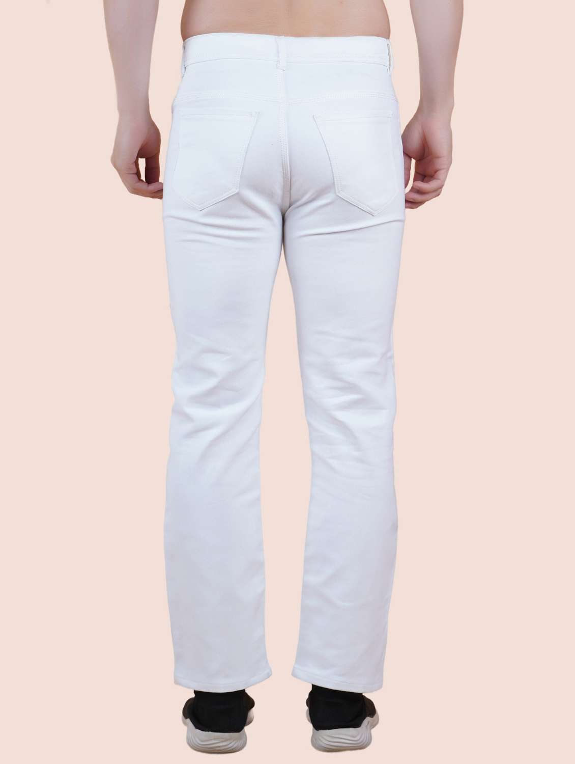 men white solid mid rise straight fit jeans - 22012243 - Standard Image - 2