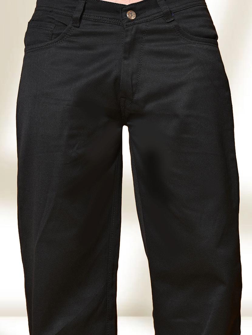 men black plain mid rise baggy jeans - 22012263 - Standard Image - 2
