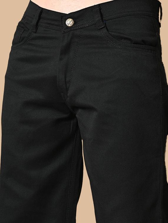 men black plain mid rise baggy jeans - 22012288 - Standard Image - 2