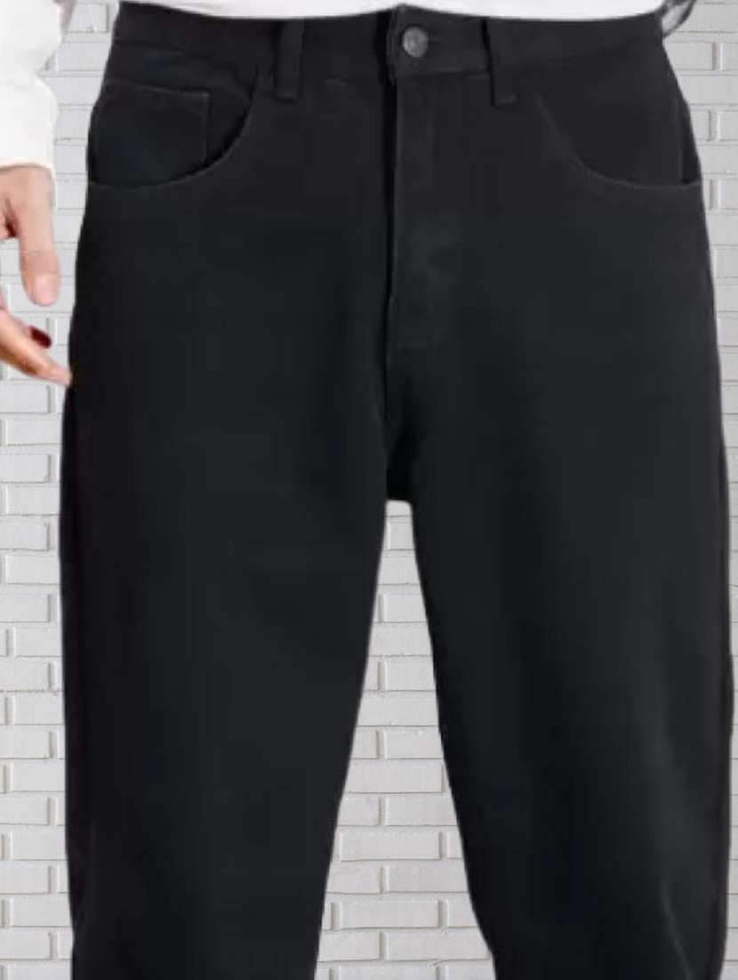 men plain mid rise relaxed fit jeans - 22012297 -  Standard Image - 2