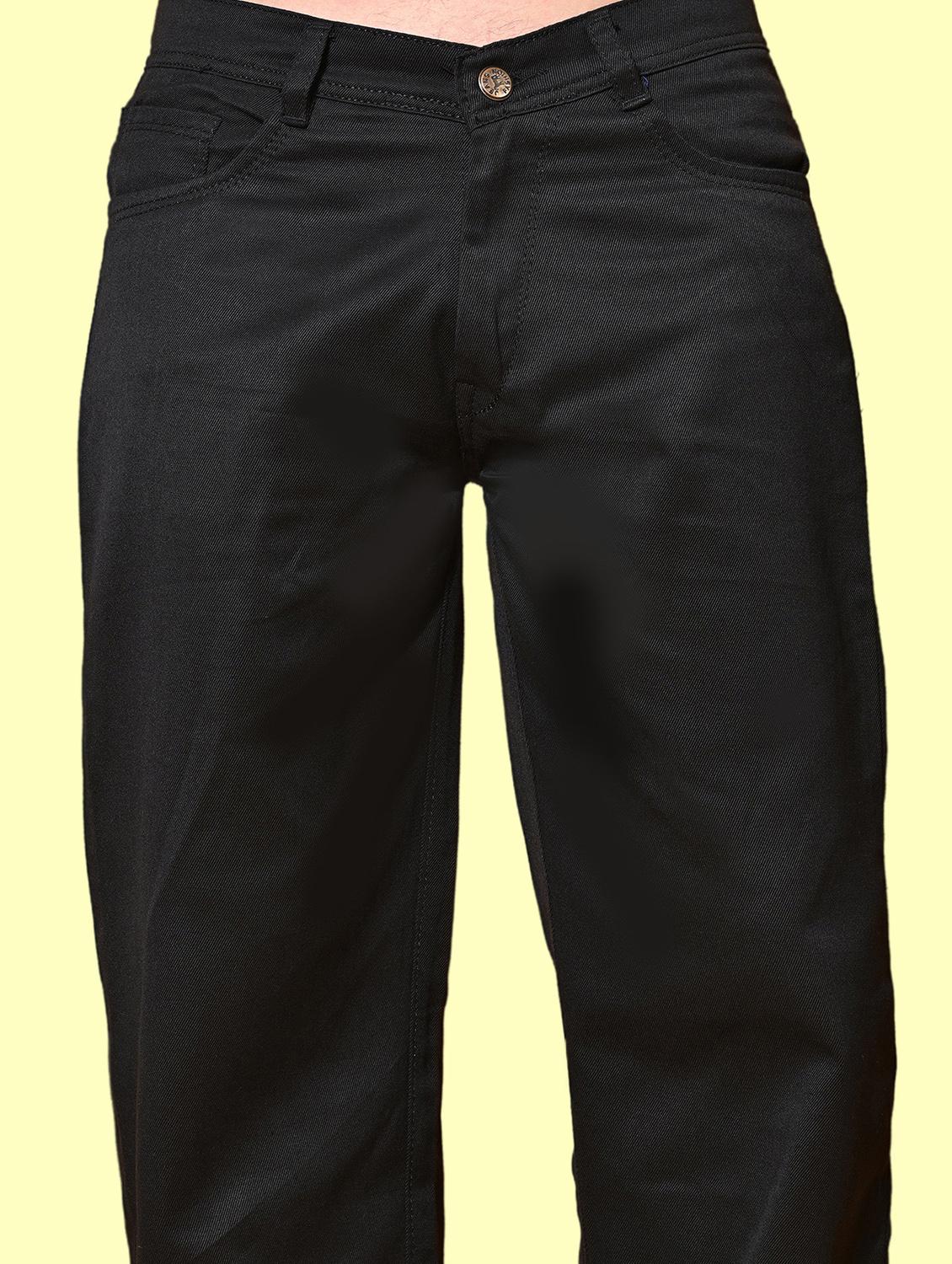 men black plain mid rise baggy jeans - 22012332 - Standard Image - 2