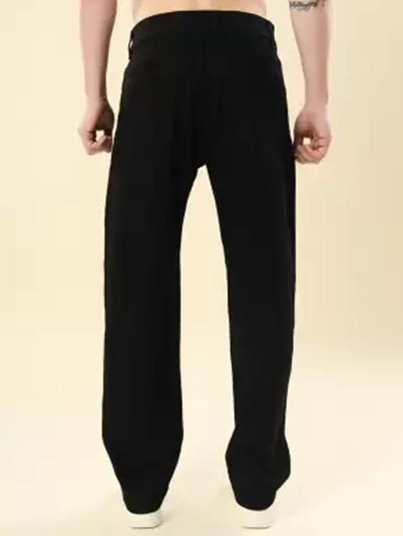 men black slash knee mid rise relaxed fit jeans - 22012396 - Standard Image - 2