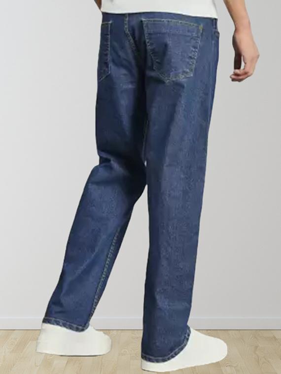 men blue plain mid rise relaxed fit jeans - 22012512 - Standard Image - 2