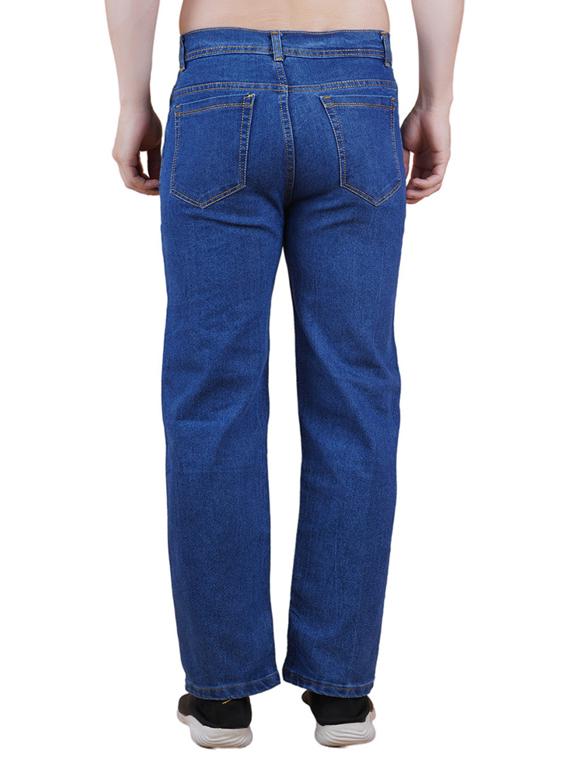 men blue plain mid rise straight fit jeans - 22012519 - Standard Image - 2