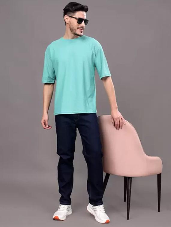 men navy blue plain mid rise straight fit jeans - 22012540 - Standard Image - 2