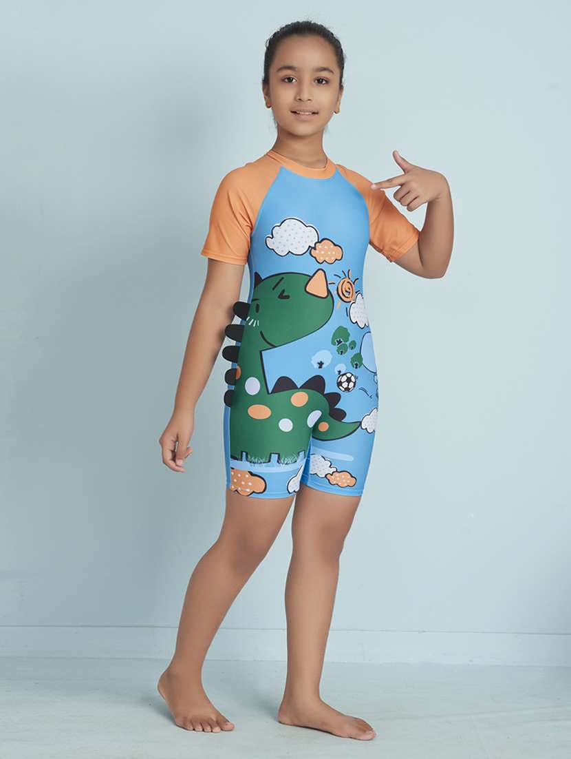 girls printed short sleeve swimsuit - 22012547 -  Standard Image - 2