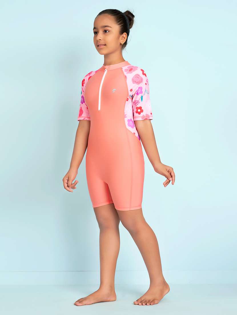 girls printed sports wear functional swimsuit - 22012577 - Standard Image - 2