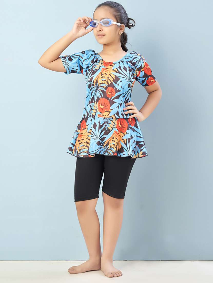 girls printed sports wear functional swimsuit - 22012584 -  Standard Image - 2