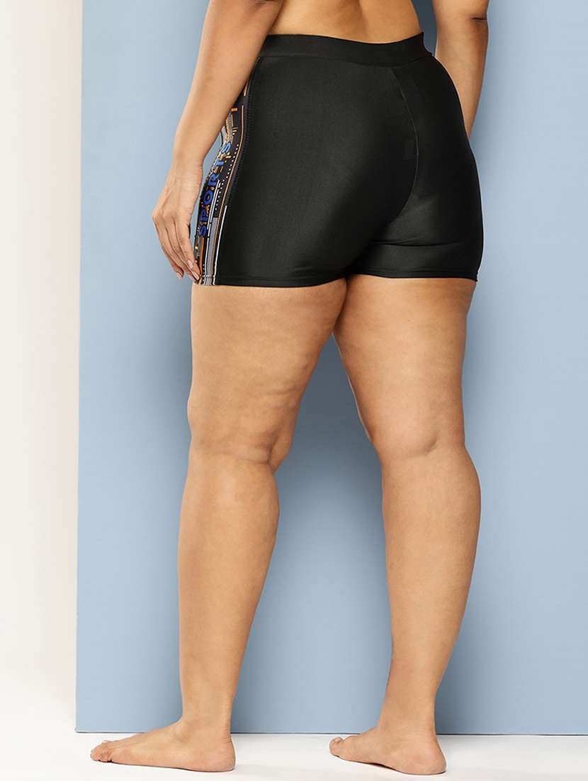 women printed slim fit cycling shorts - 22012604 -  Standard Image - 2