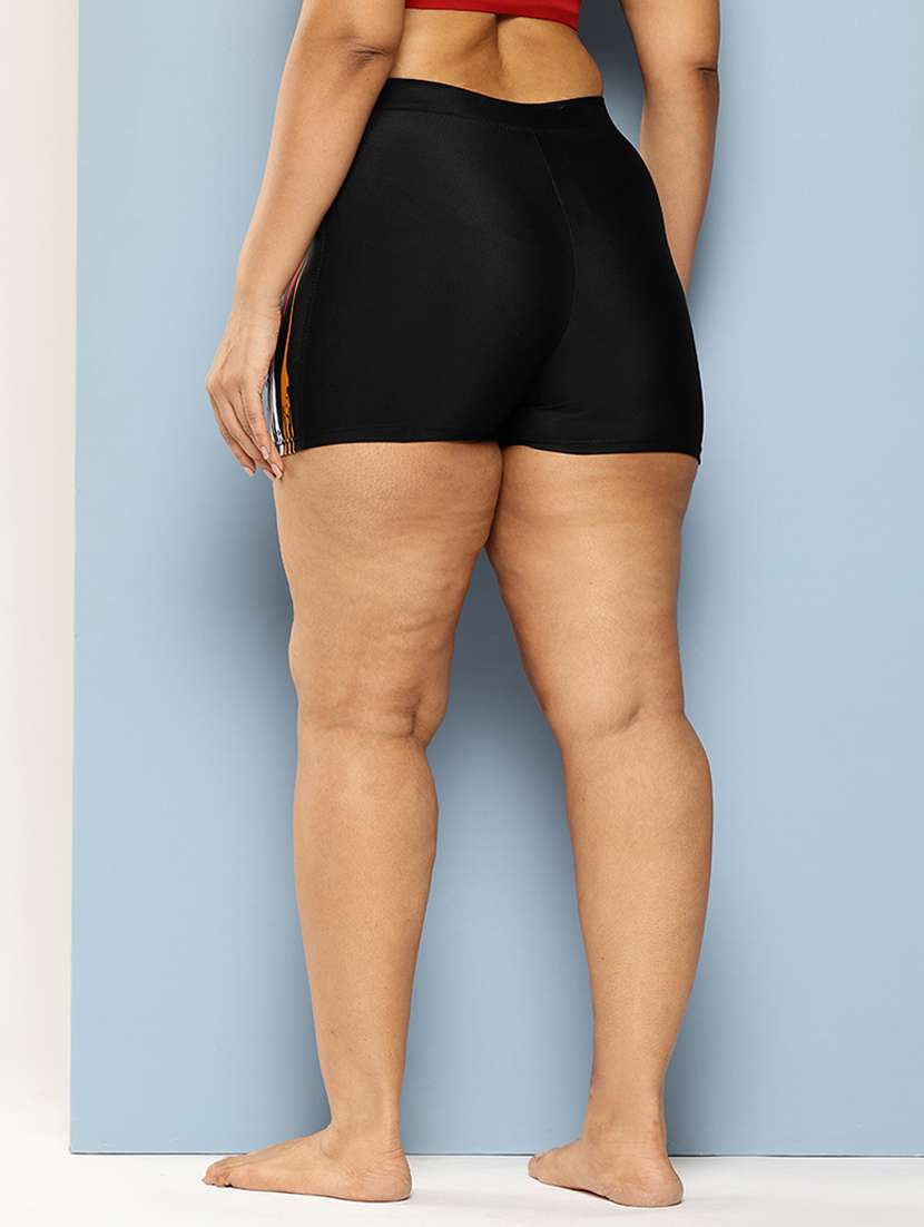 women printed slim fit cycling shorts - 22012605 -  Standard Image - 2