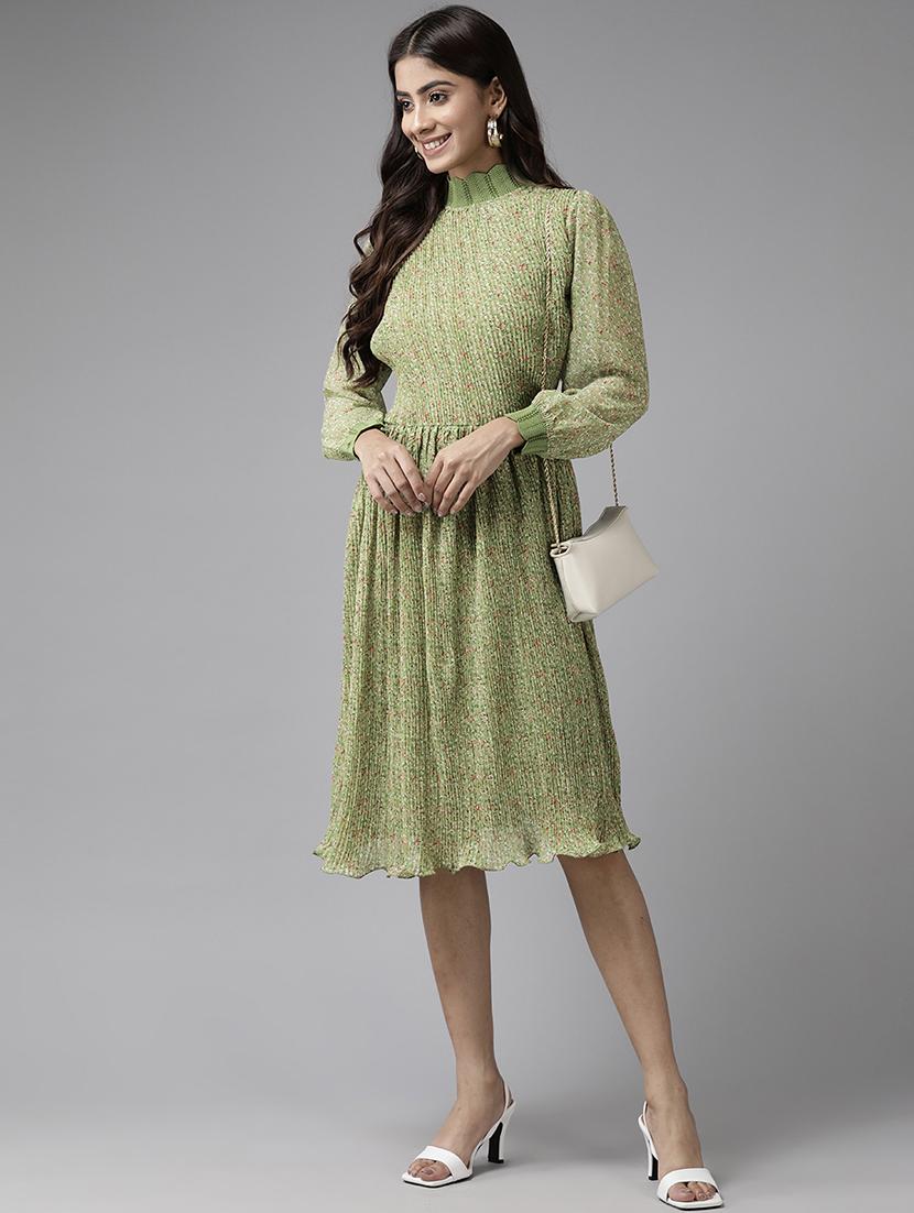 women floral print puff sleeve fit & flare dress - 22012636 - Zoom Image - 0