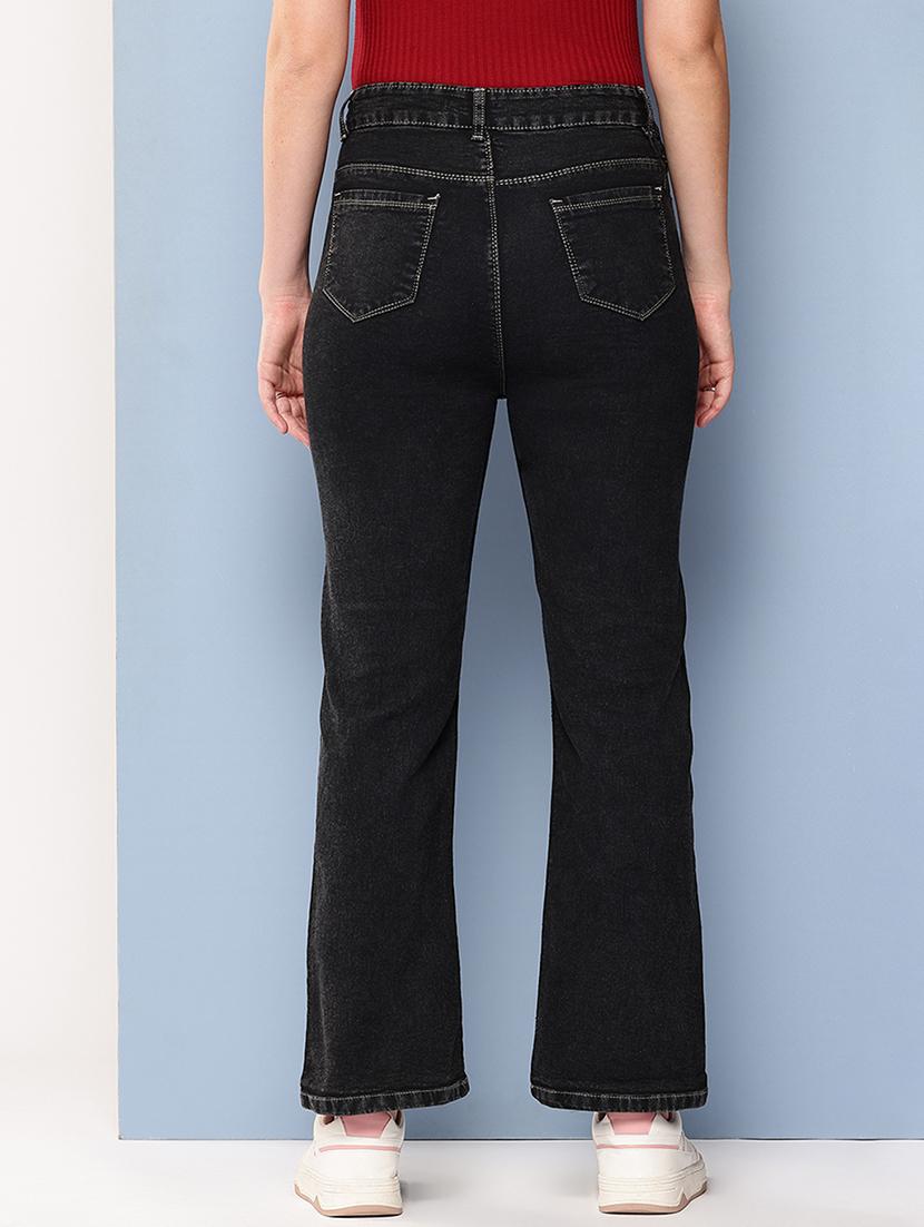 women solid mid rise bootcut jean - 22012647 - Standard Image - 2