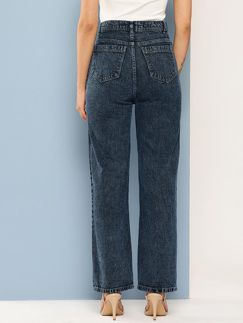 women washed distressed straight jean - 22012648 - Standard Image - 2