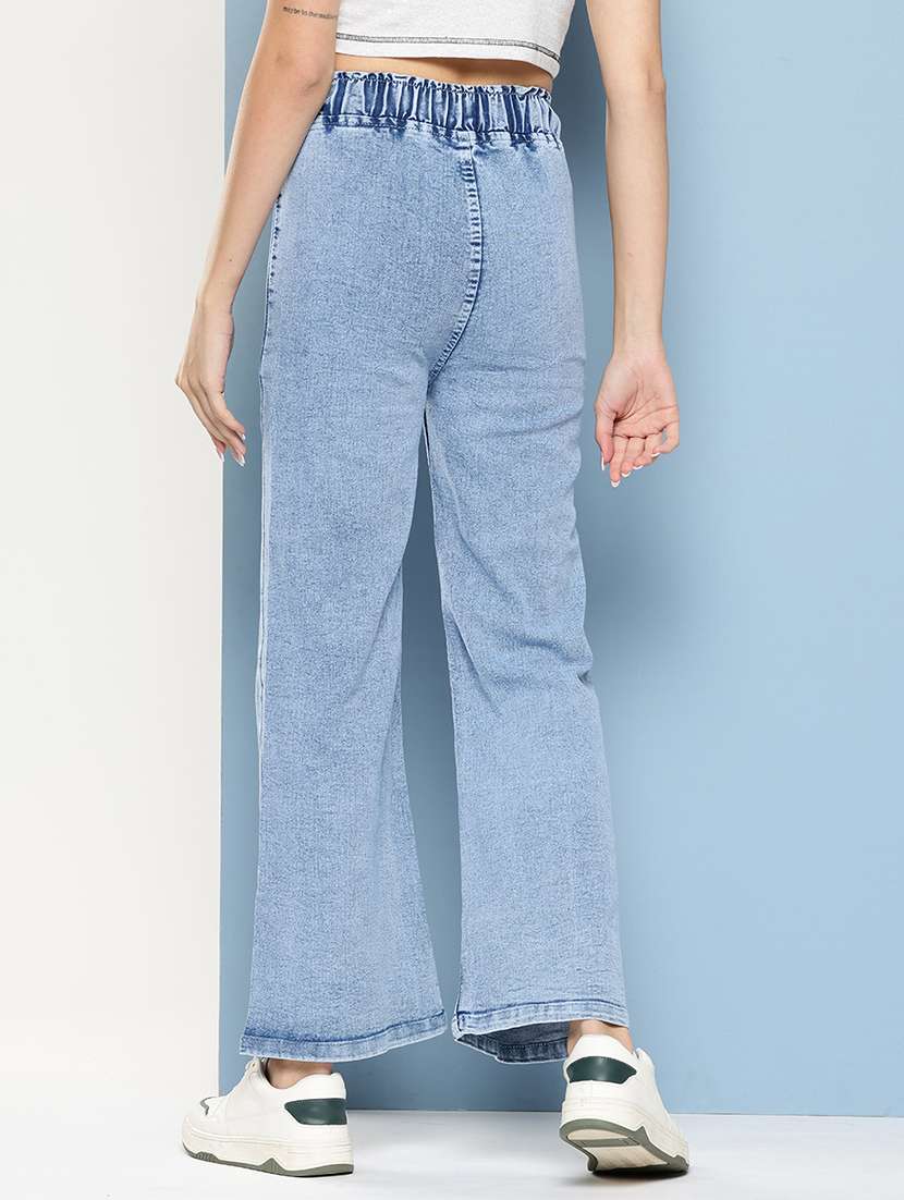 women solid mid rise bootcut jeans - 22012654 - Standard Image - 2