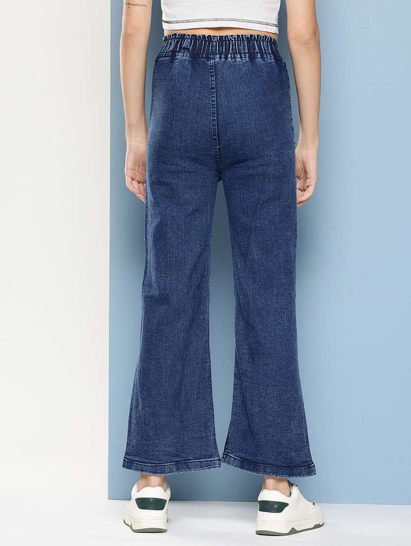 women solid mid rise bootcut jean - 22012656 -  Standard Image - 2