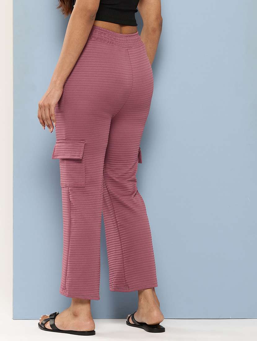 women solid mid rise relaxed fit cargo - 22012670 -  Standard Image - 2