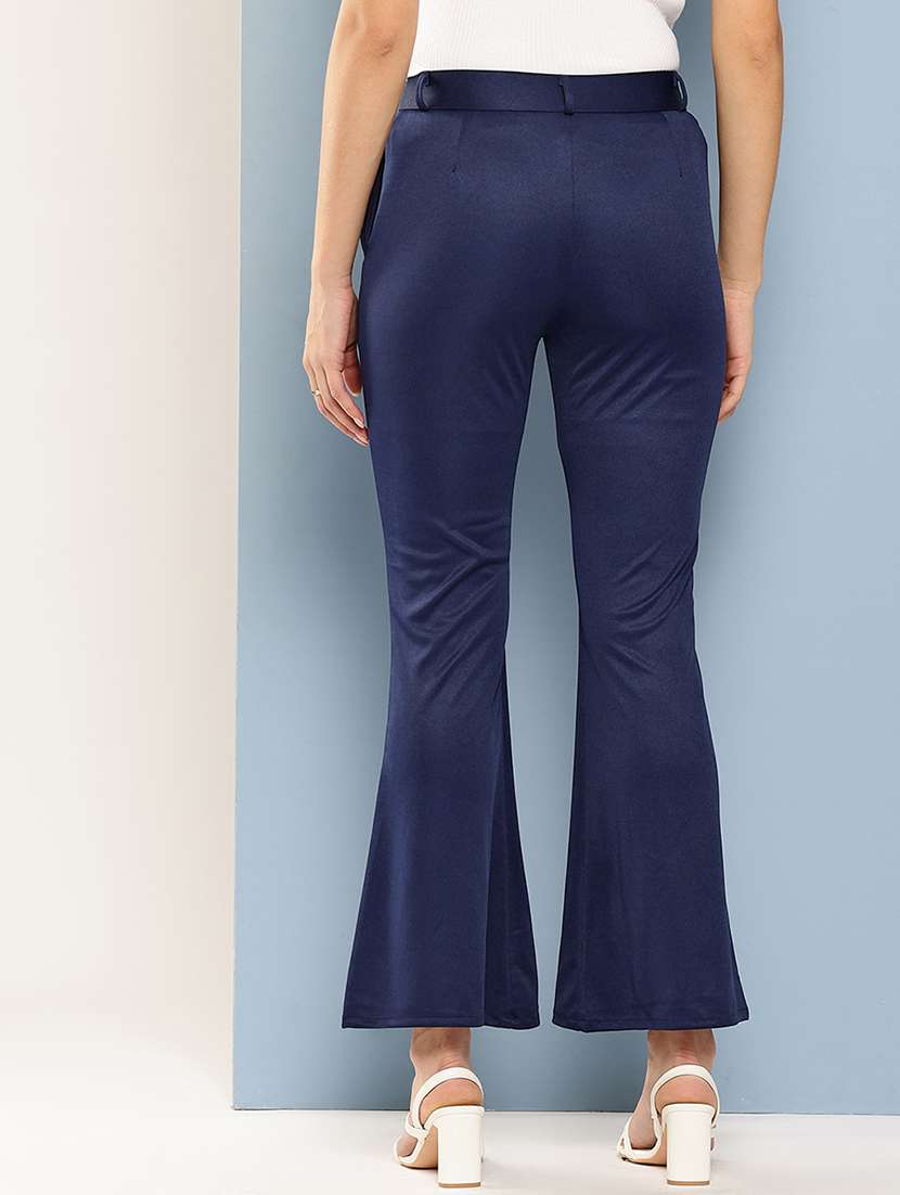 women solid mid rise bootcut trouser - 22012691 -  Standard Image - 2