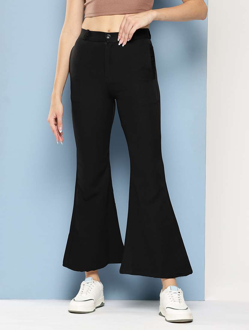 omen solid mid rise bootcut trouser - 22012707 -  Standard Image - 2