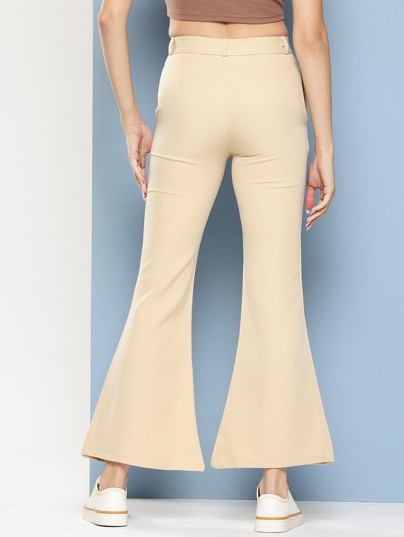 women solid mid rise bootcut trouser - 22012711 - Standard Image - 2
