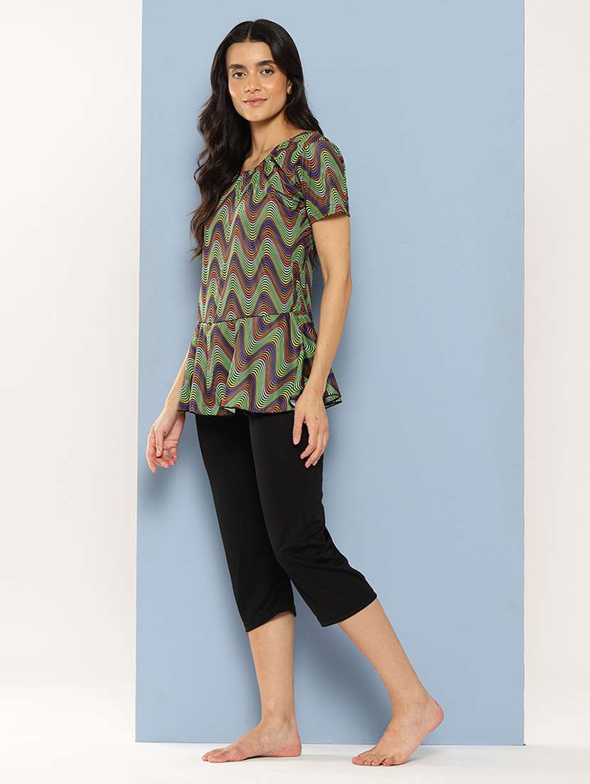 women printed round neck swimsuit - 22012822 - Standard Image - 2