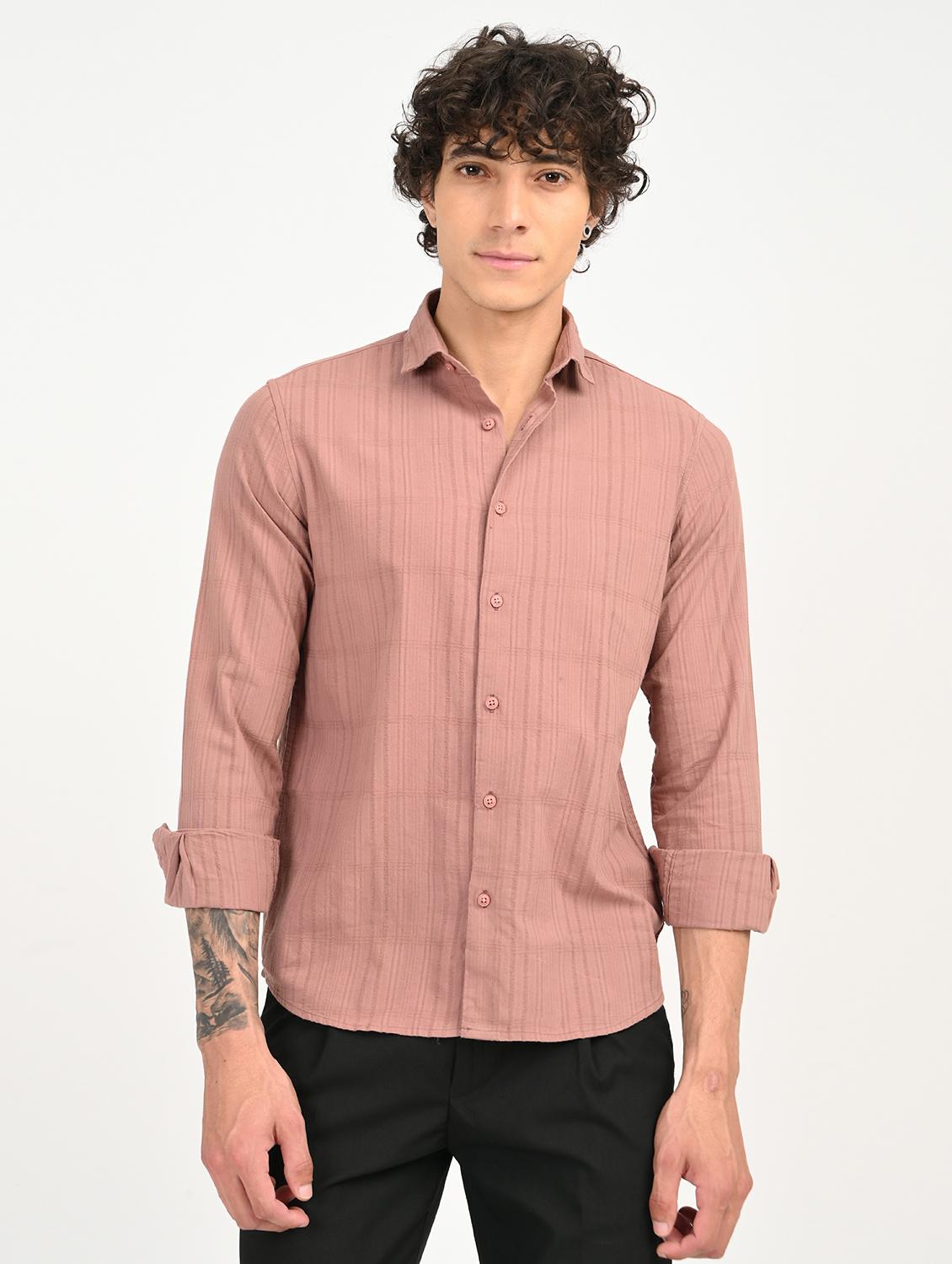 men solid collared long sleeve casual shirt - 22012847 - Standard Image - 2