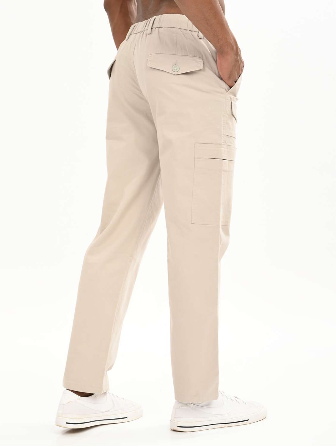 men solid mid rise relaxed fit cargo - 22012851 -  Standard Image - 2