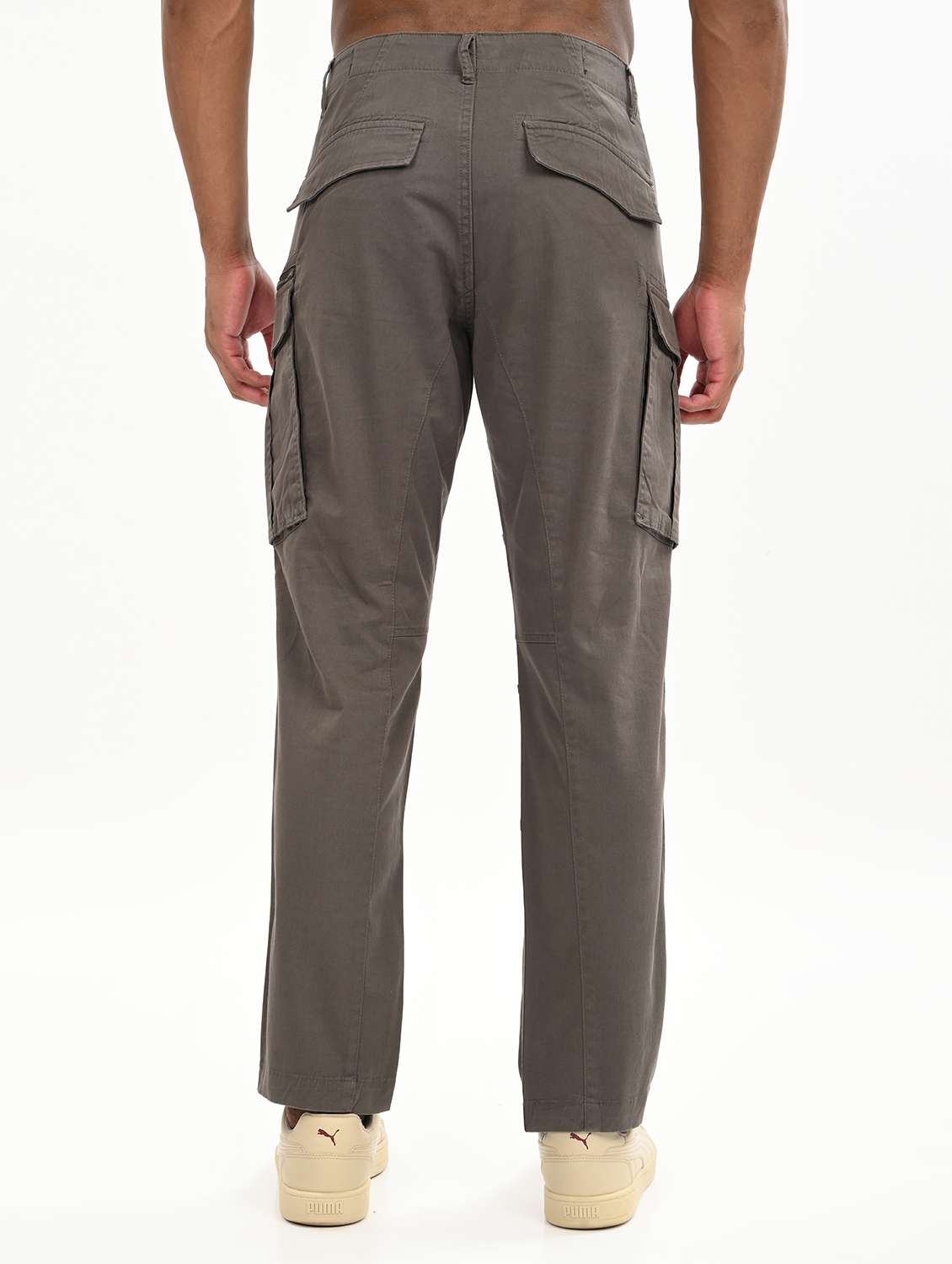 men solid mid rise relaxed fit cargo - 22012859 - Standard Image - 2