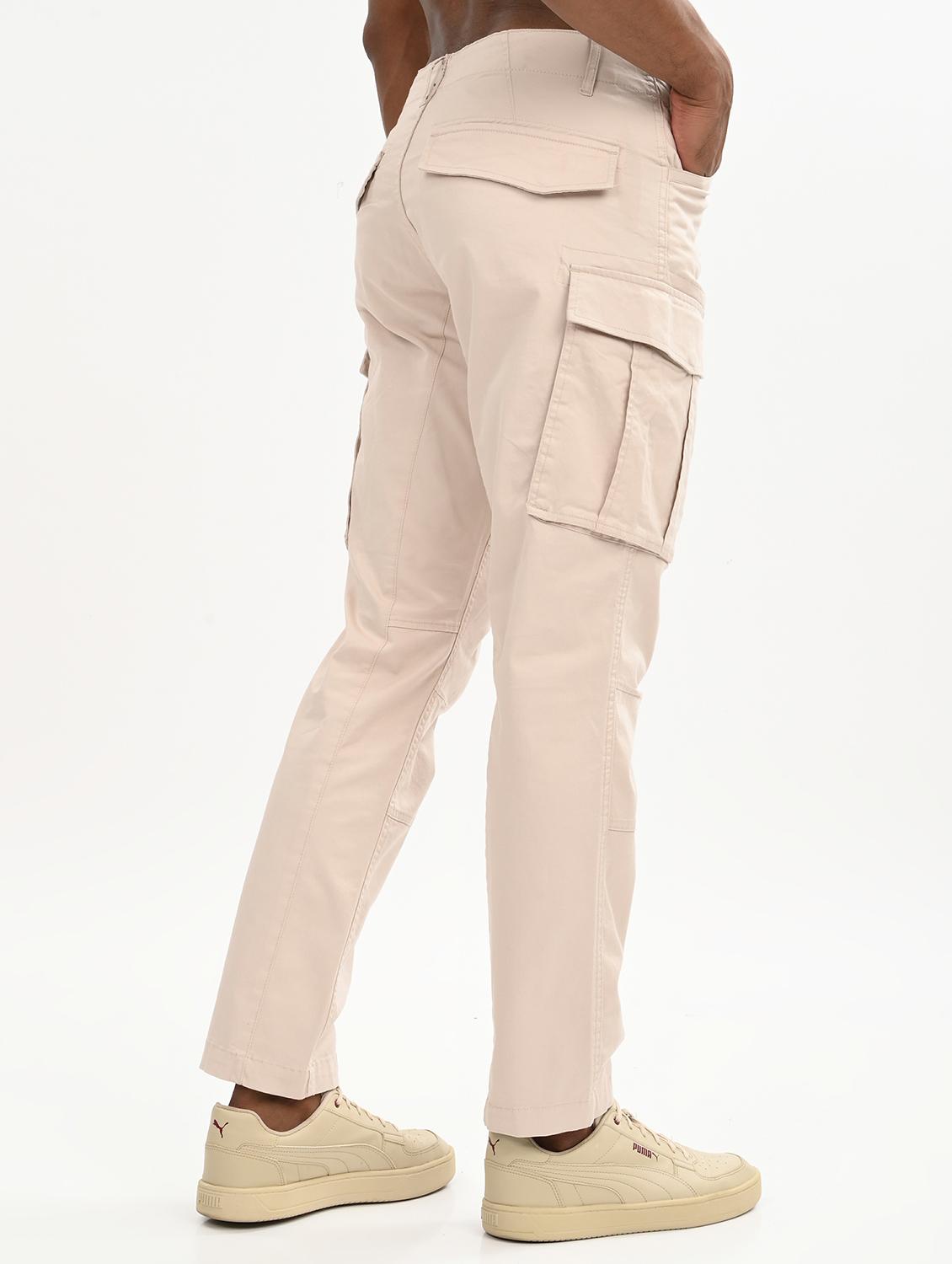 men solid mid rise regular fit cargo - 22012864 - Standard Image - 2