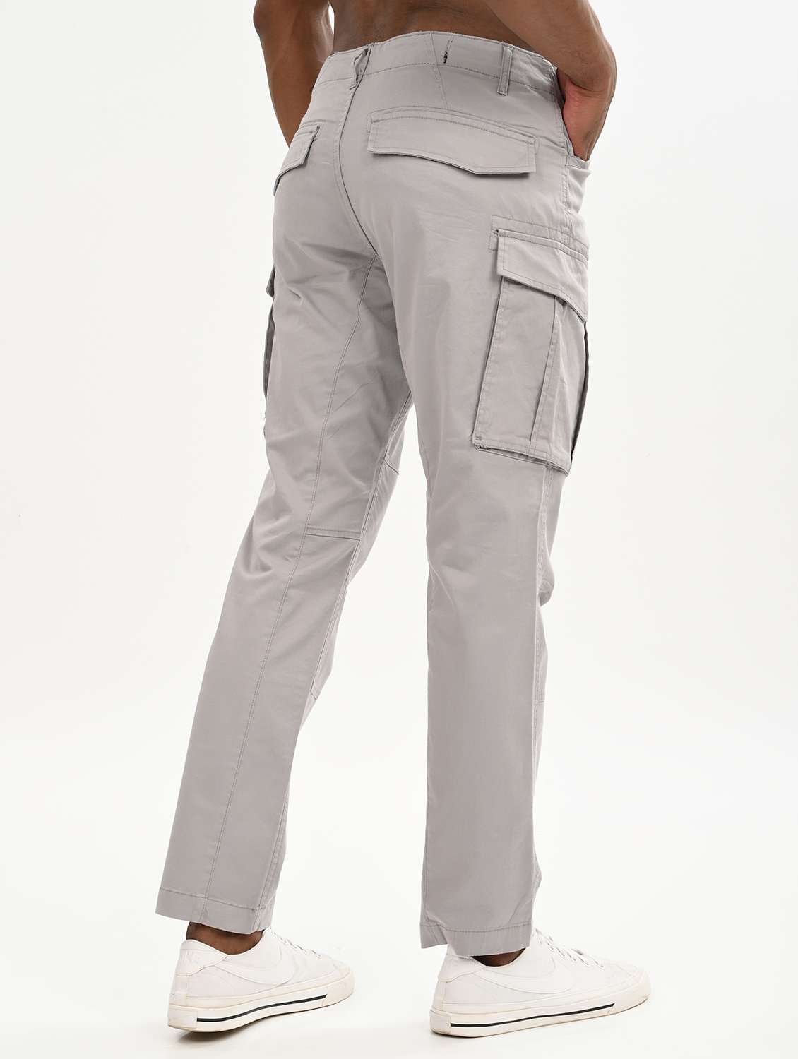men solid mid rise relaxed fit cargo - 22012866 -  Standard Image - 2