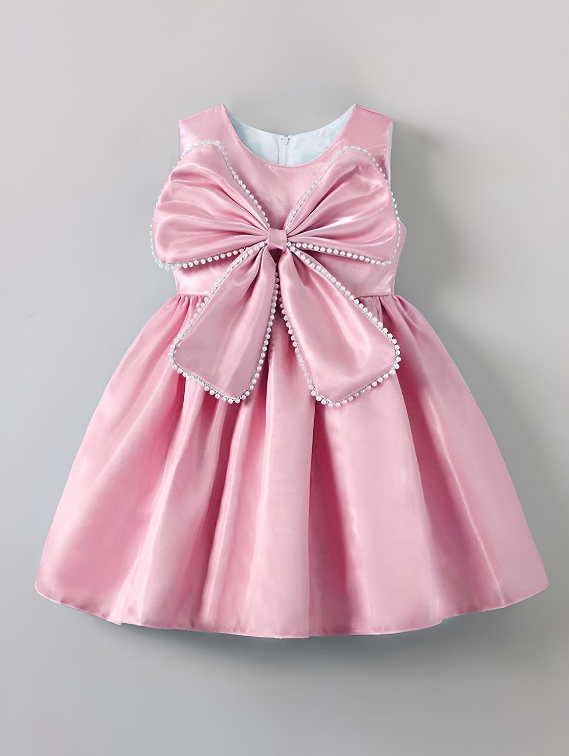 girls embellished bow detailed sleeveless frock - 22012869 - Standard Image - 2