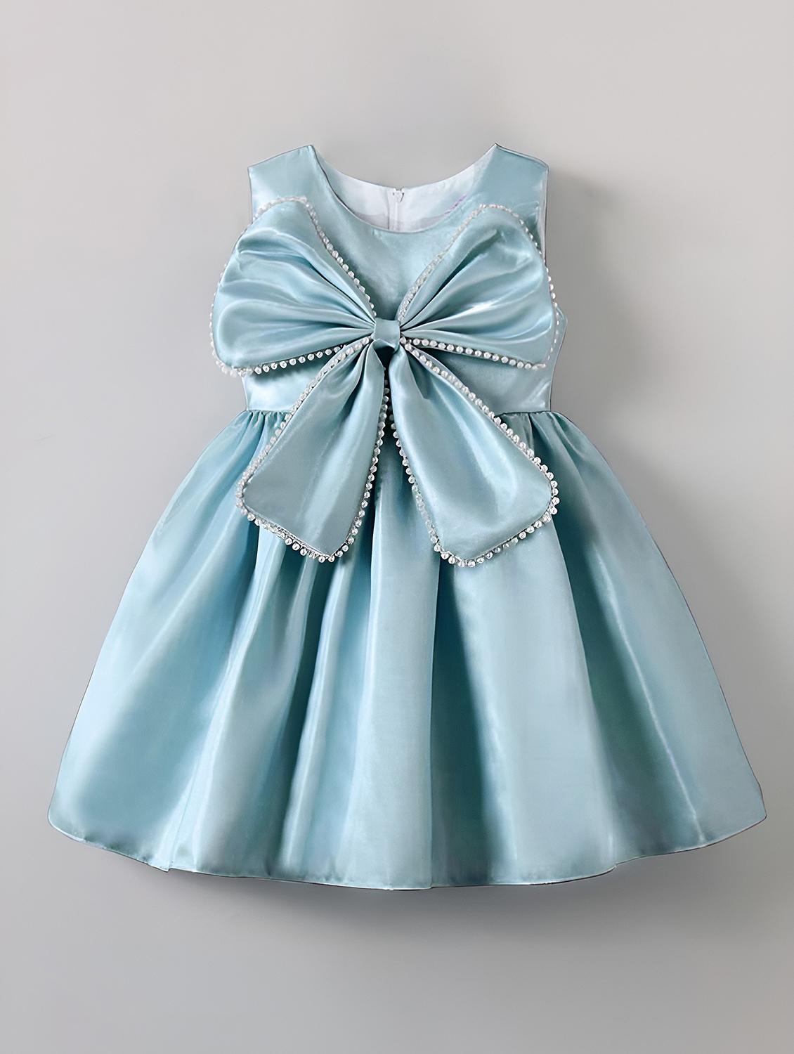 girls embellished bow detailed sleeveless frock - 22012871 - Standard Image - 2