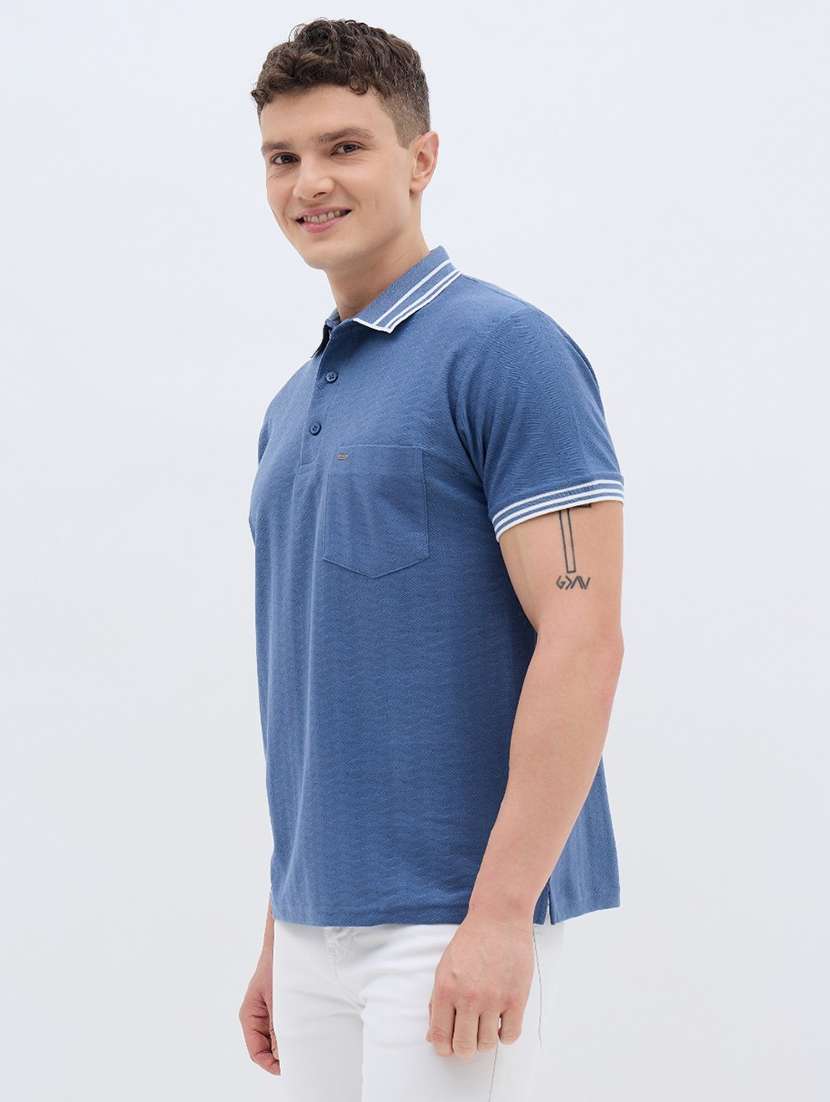 men self design short sleeve regular fit polo t-shirt - 22012872 -  Standard Image - 2