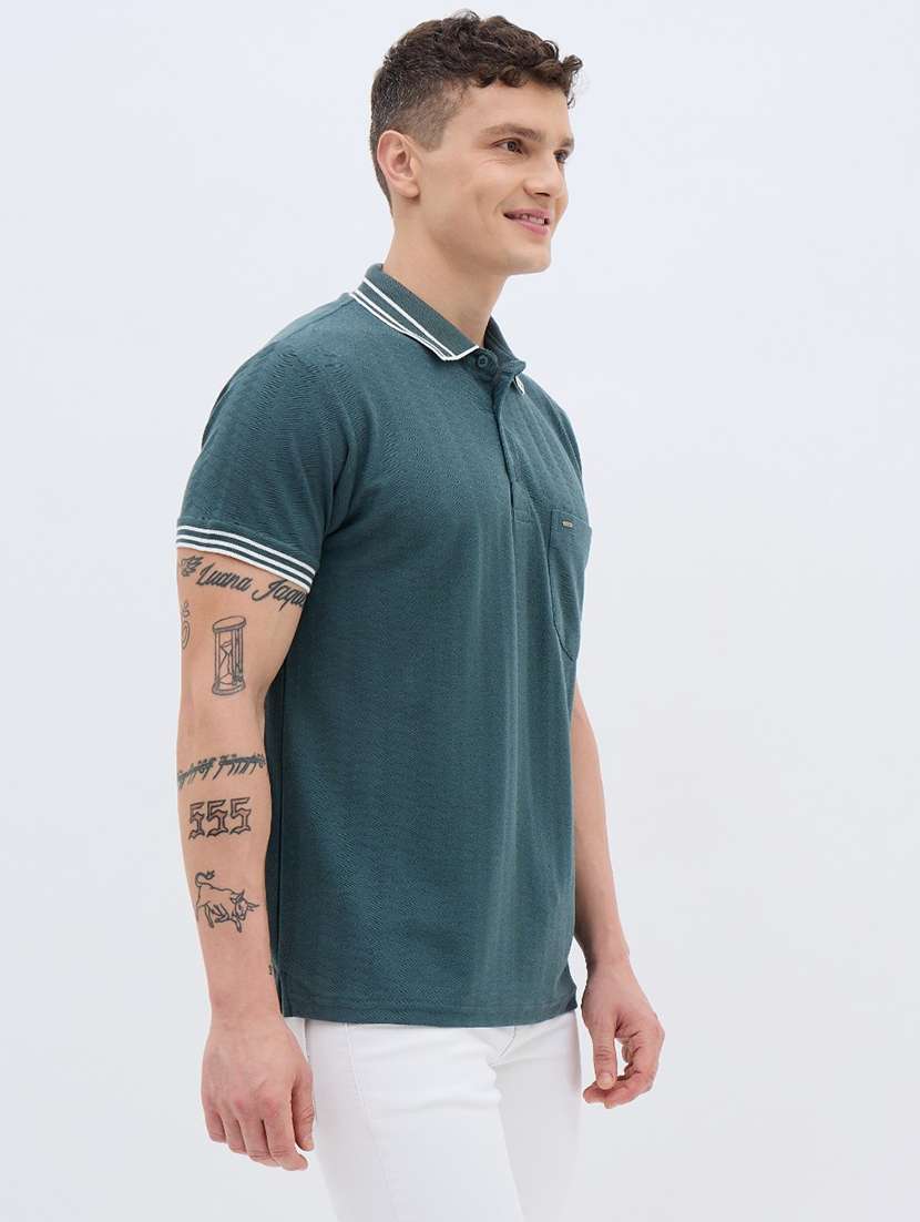 men self design short sleeve regular fit polo t-shirt - 22012874 -  Standard Image - 2