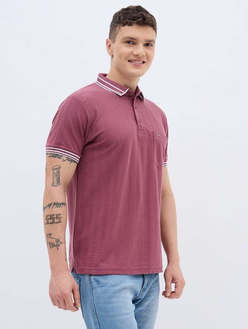 men self design short sleeve regular fit polo t-shirt - 22012875 -  Standard Image - 2