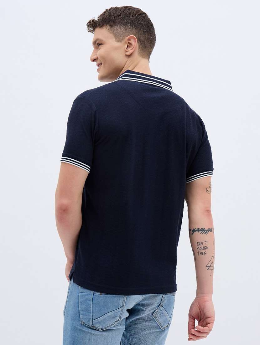 men self design short sleeve regular fit polo t-shirt - 22012876 -  Standard Image - 2