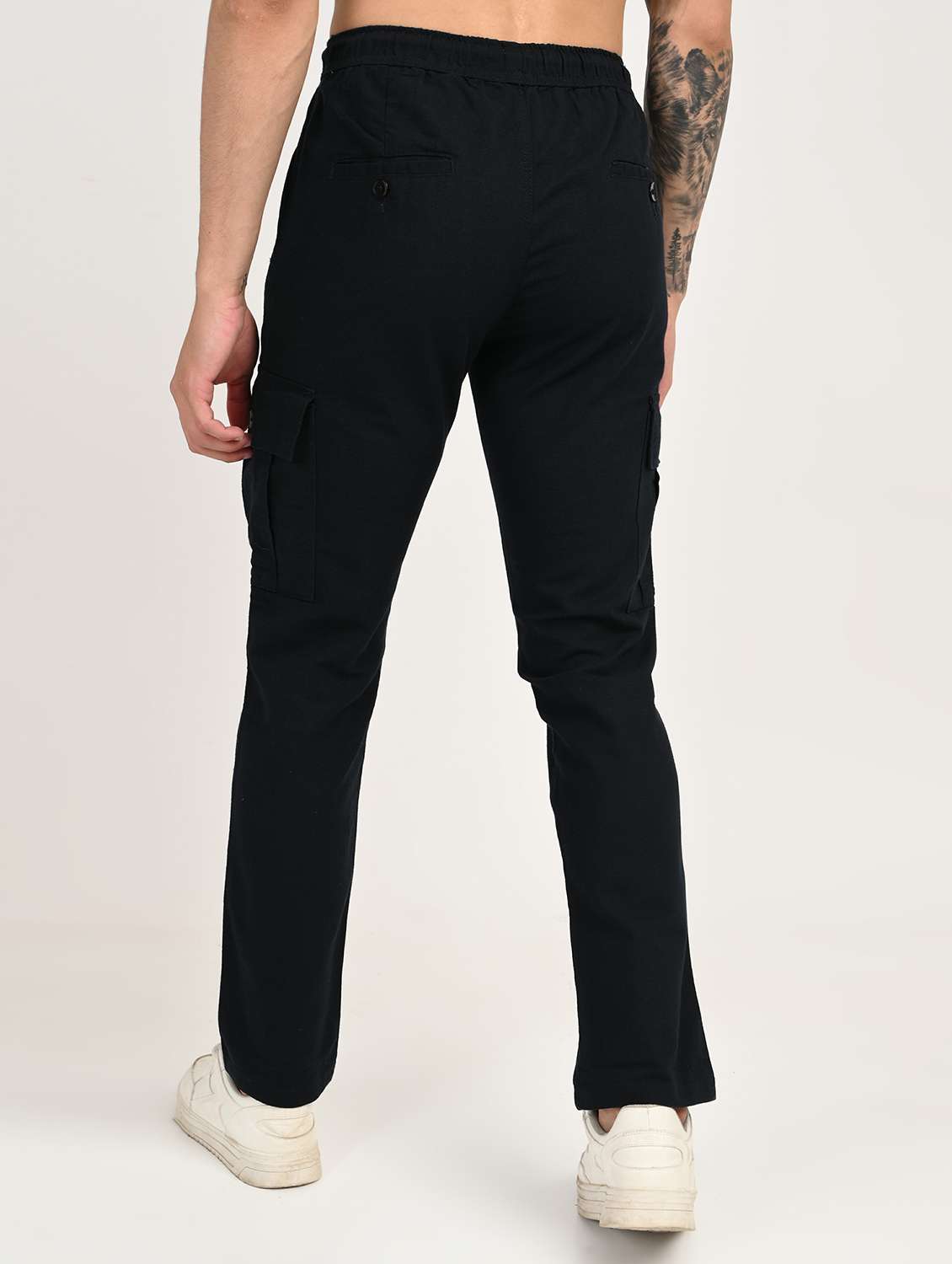 men solid mid rise relaxed fit cargo - 22012880 -  Standard Image - 2