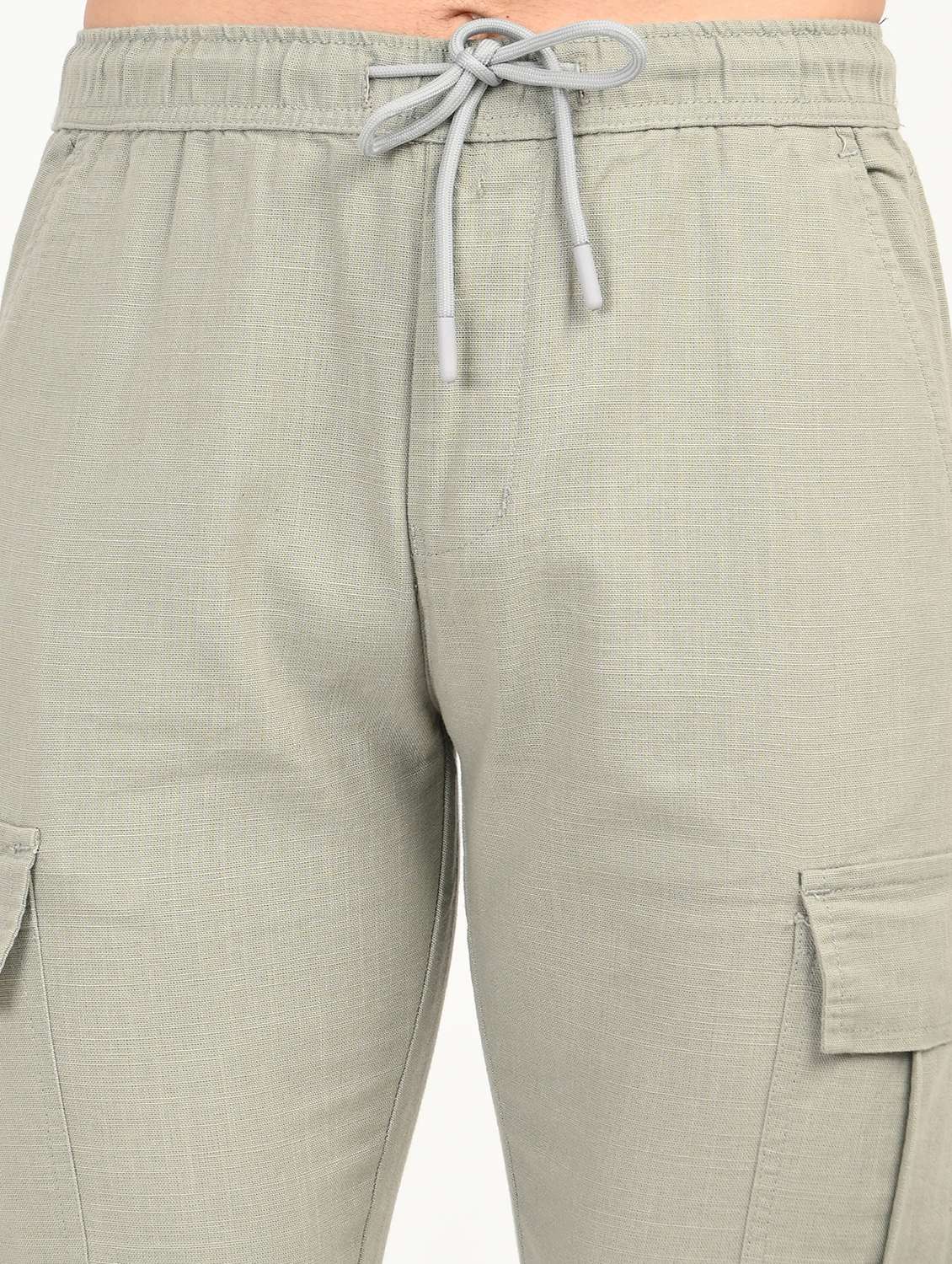 men solid mid rise relaxed fit cargo - 22012886 - Standard Image - 7