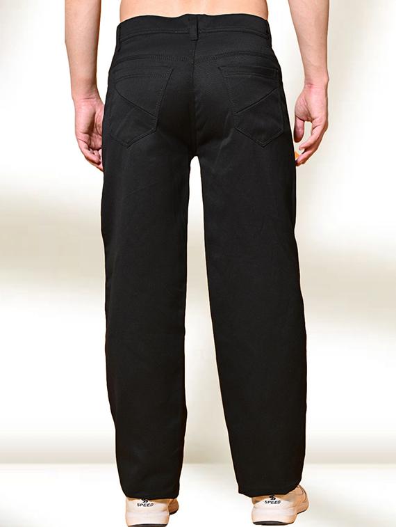 men black plain mid rise baggy jeans - 22012901 - Standard Image - 2