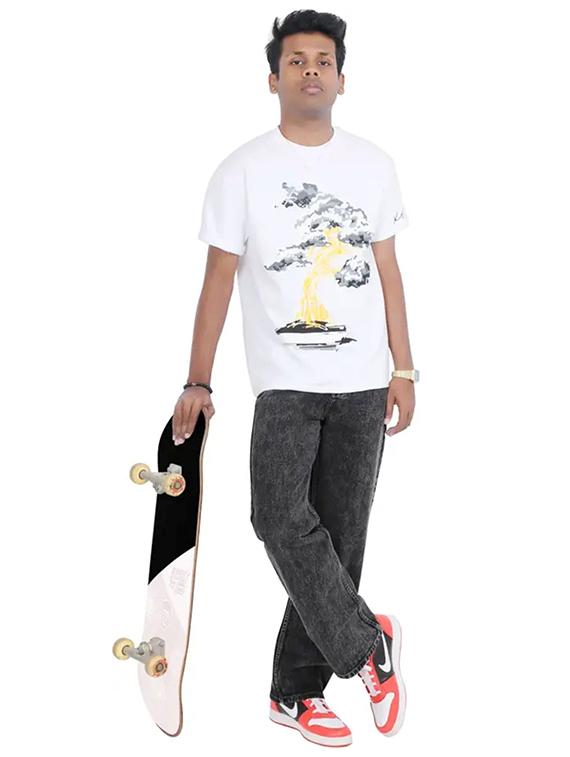 men grey plain mid rise relaxed fit jeans - 22012926 - Standard Image - 2