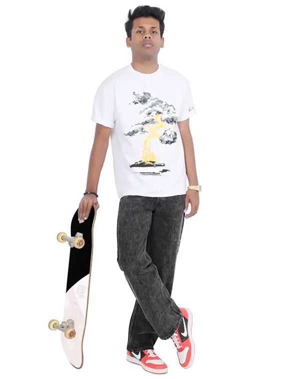 men grey plain mid rise relaxed fit jeans - 22012928 - Standard Image - 2
