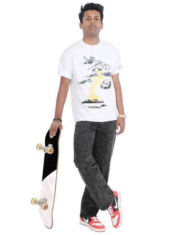 men grey plain mid rise relaxed fit jeans - 22012931 - Standard Image - 2