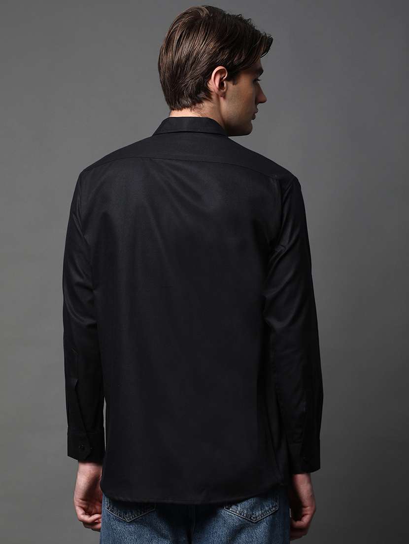 men solid long sleeve regular fit casual shirt - 22012978 -  Standard Image - 2