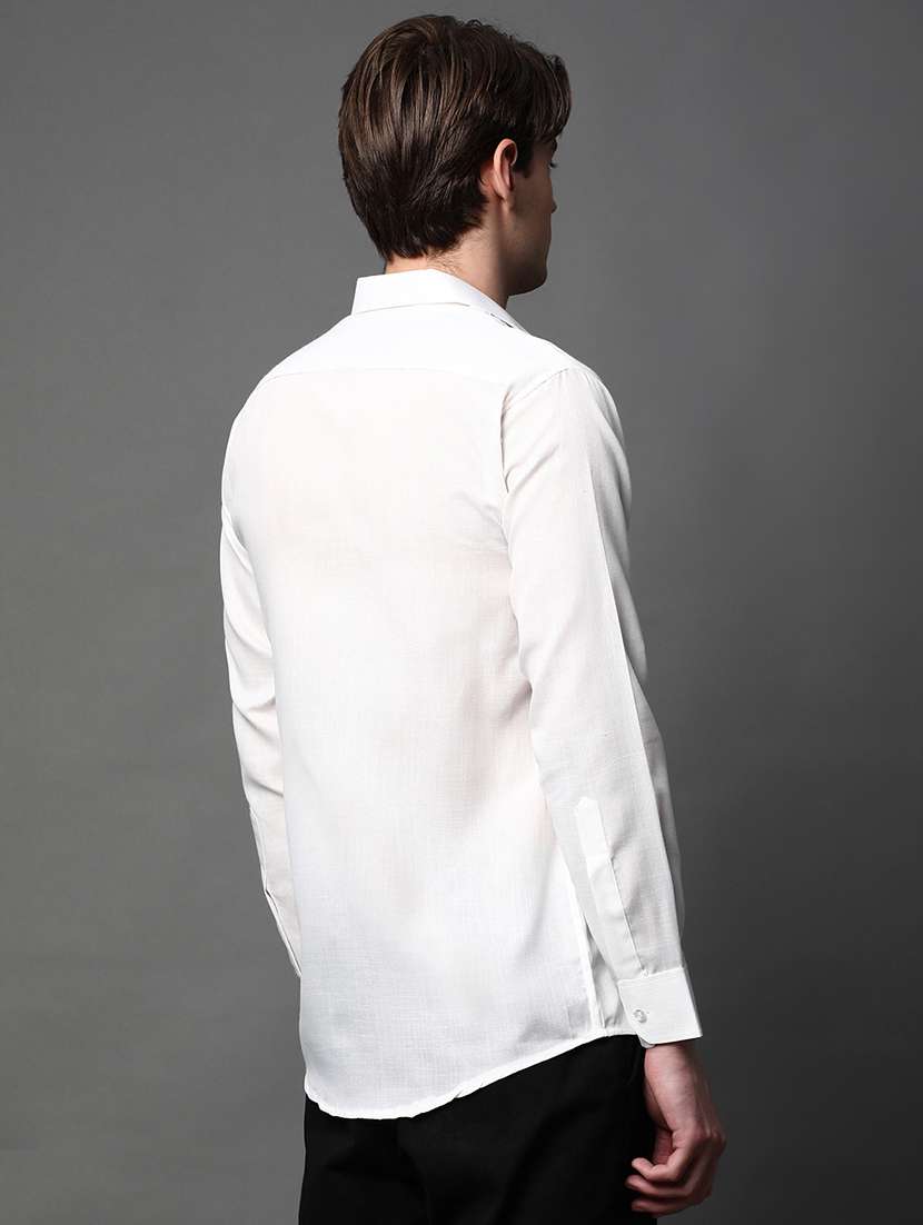 men solid long sleeve regular fit casual shirt - 22013016 -  Standard Image - 2