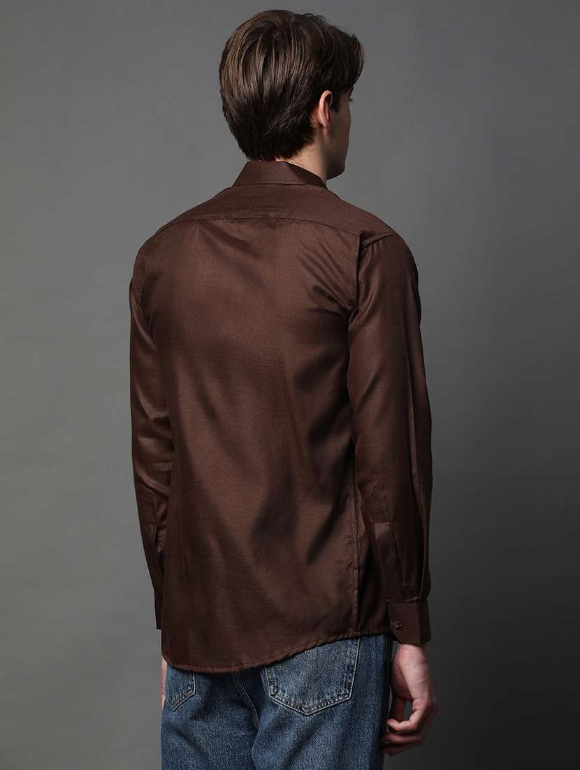 men solid long sleeve regular fit casual shirt - 22013038 -  Standard Image - 2