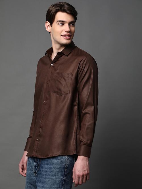 men solid long sleeve regular fit casual shirt - 22013062 - Standard Image - 0