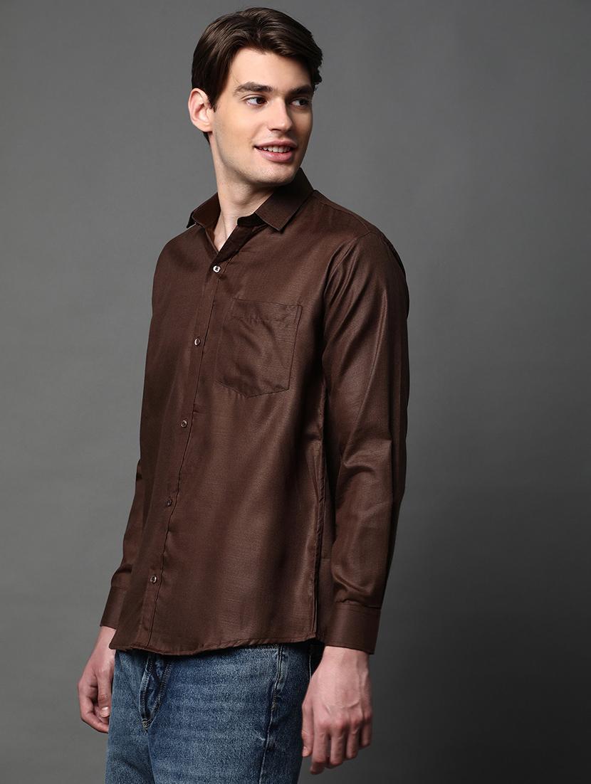 men solid long sleeve regular fit casual shirt - 22013062 - Zoom Image - 0